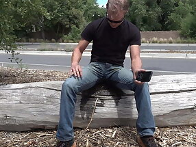 Cum Jeans Part 4 - Pissing the cum stained jeans in public