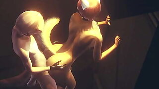 Furry Yaoi - Fox gives pal a handjob then fucks him against the wall in an alley - Anime Manga Asian Japanese Game Porn Gay